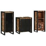 Set de mobilier pentru baie cu raft 3 pcs Lemn recuperat solid