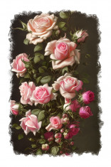 Sticker decorativ Trandafiri, Roz, 85 cm, 11760ST foto