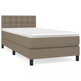 Cumpara ieftin Pat box spring cu saltea, gri taupe, 80x200 cm, textil