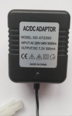 Adaptor input 220 V, output 7.2 V