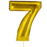 Balon Petrecere Star, Model Cifră 7, Culoare Auriu, Dimensiune 24 cm, Oem