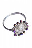 B24b. Inel cu lumini, fir argintiu hematit, preturi accesibile art-bijoux, 5.3cm, 46 - 56, RavariuArt