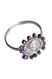 B24b. Inel cu lumini, fir argintiu hematit, preturi accesibile art-bijoux, 5.3cm, 46 - 56, RavariuArt