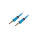 Cablu audio Jack 3.5 mm tata-tata albastru panzat 1m Lanberg
