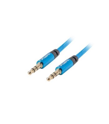 Cablu audio Jack 3.5 mm tata-tata albastru panzat 2m Lanberg foto