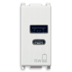 Priza USB A+C 1M 2.4A 5V Vimar Plana alb 14292.AC.15