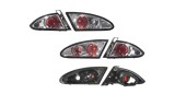Set lampi spate, stopuri Seat Leon (1p1), 06.2005-03.2009, montare spate, stanga+dreapta, transparent, argintiu; cu Lampa interioara; Tuning, JUN YAN