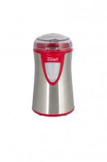 Rasnita cafea electrica, Zilan ZLN-8012,Argintiu /Rosu 150 W, inox, cutite macinare otel inoxidabil