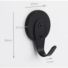 Magnet neodim D43 negru, carlig simplu