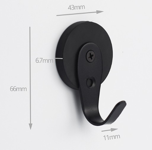 Magnet neodim D43 negru, carlig simplu