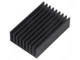 Radiator extrudat cu aripioare negru 50mm x 33mm x 14mm