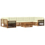 vidaXL Set de canapele de exterior cu pernă 8 pcs Natural și Crem 3383143