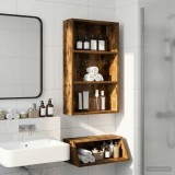 vidaXL Dulap de perete pentru baie Stejar Afumat 40 x 14 x 70 cm 889363