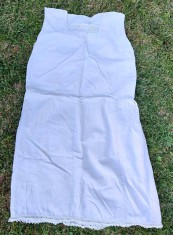 Combinau (combinezon) camasa corp, panza groasa de casa, veche, taraneasca, Maramures, dantela de mana cu croseta