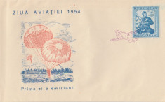 1954 Romania, FDC Ziua Aviatiei LP 372, plic prima zi foto