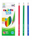 Set 12 creioane colorate cu varf subtire ,Carioca Tita