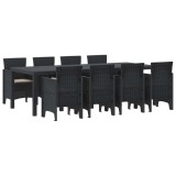 vidaXL Set de masă pentru grădină 9 pcs Antracit Ratan Polt 3378733