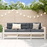 VidaXL Set mobilier de grădină, 3 piese, alb, lemn masiv de pin