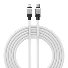 Cablu de date usb-c la lightning incarcare rapida, 20w, 2m baseus coolplay, white foto