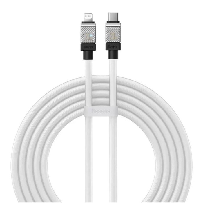 Cablu de date usb-c la lightning incarcare rapida, 20w, 2m baseus coolplay, white