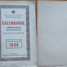 Calendarul Arhiepiscopiei Bucurestilor cu date statistice pe 1938