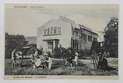 BAIA MARE - SCOALA DE PICTURA , FOTOGRAFIE TIP CARTE POSTALA , 1930 foto