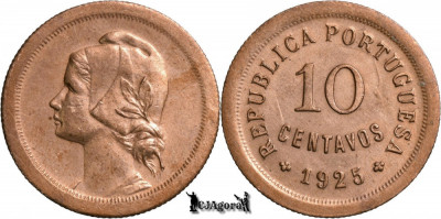 1925, 10 Centavos - Portugalia - KM# 573 foto