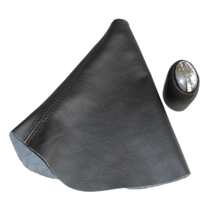 Nuca schimbator viteze, 6 viteze cu manson MARTI-NIK 15 compatibil cu RENAULT Laguna II 2001-2005, piele naturala, fara un cadru, negru cu cusatura ne foto