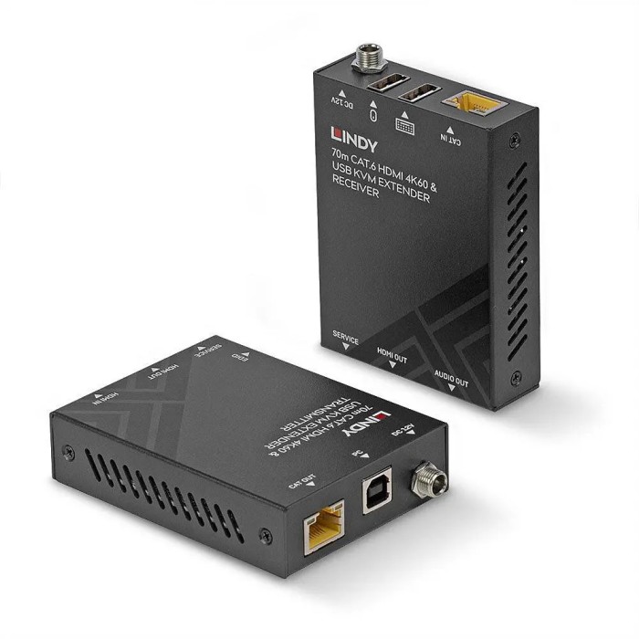 Lindy Cat.6 HDMI 4k60 KVM Extender, distanta maxima 70m latime