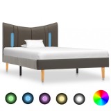 Cumpara ieftin Cadru de pat cu LED, antracit, 100 x 200 cm, piele artificială