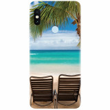 Husa silicon pentru Xiaomi Mi 8, Beach Chairs Palm Tree Seaside