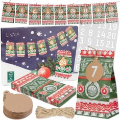Set 50 piese calendar advent Livaia 2023, hartie, multicolor