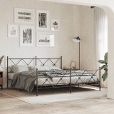 VidaXL Cadru pat metalic cu tăblii de cap/picioare, negru, 183x213 cm