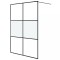 Perete cabina dus walk-in negru 140x195 cm sticla ESG semi-mata