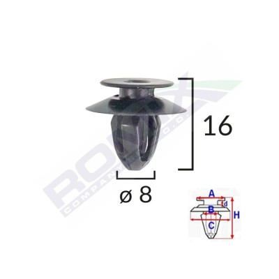 Clips Tapiterie Pentru Bmw Mini 8X16mm - Negru Set 10 Buc 134472 A16178-RMX foto