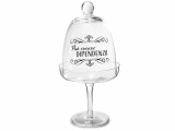 Cumpara ieftin Platou cu picior si cloche sticla transparenta neagra &Oslash; 12,5 cm x 25 H