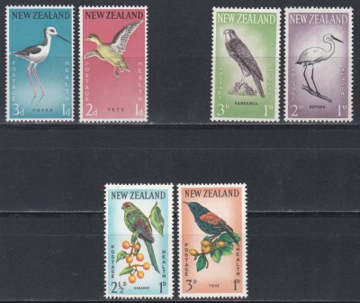 Noua Zeelanda 1959, 1961, 1962 - Păsări, 3 Serii, MNH foto