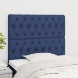 VidaXL Tăblii de pat, 2 buc, albastru, 100x7x78/88 cm, textil