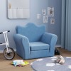 VidaXL Canapea extensibilă pentru copii, albastru, pluș moale 357056