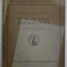 CONSIDERATIUNI ASUPRA UNOR NUME DE RAURI DACO - SCITICE de VASILE PARVAN , 1923