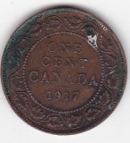 Moneda Canada 1 cent 1917 &ndash; Regele George V