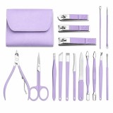 Set de manichiură, foarfecă, foarfece, set manichiură Forfecuță Pincetă Pilă 42069-PURPLE