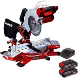 Einhell TE-MS 18/210 Li PXC + Twinpack CB + 4514095 - Fierastrau circular stationar 210x30 mm + Set 2 acumulatori si incarcator Li-Ion 18 V 2.5 Ah