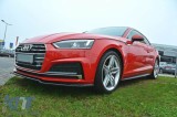 Spoiler Maxton Design versiunea 1 potrivit pentru bara frontala S5, S-Line a Audi A5 F5 coupe, Sportback dupa 2016, lac negru Performance AutoTuning
