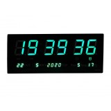 Ceas de perete elSales ELS-3615LV cu LED verde , afisare temperatura , data , alarma , format ora 12/24 ,