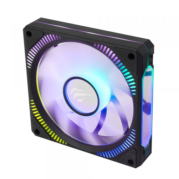 Ventilator HAVIT F2096, RGB, 1800RPM, 30dB, 3W, Negru