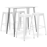 Cumpara ieftin Set mobilier de bar, 5 piese, alb