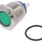 Lampa LED verde 12V 19mm alamă