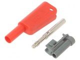 Conector Banană 4mm 19A 1kV Roșu cu Izolație și Soclu Axial