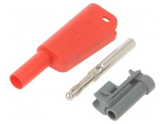 Conector Banana 4mm 19A 1kV Ro?u cu Izola?ie ?i Soclu Axial foto